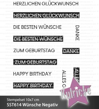 Kulricke Stempelset "Beste Wünsche" Reverse Clear Stamp Motiv-Stempel