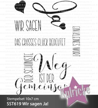 Kulricke Stempelset "Wir sagen JA" Clear Stamp Motiv-Stempel