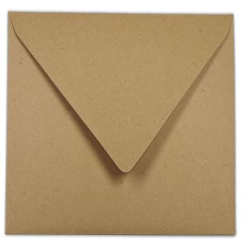 Briefumschlag 11x11cm in kraft sand 100g ohne Fenster, Nassklebung