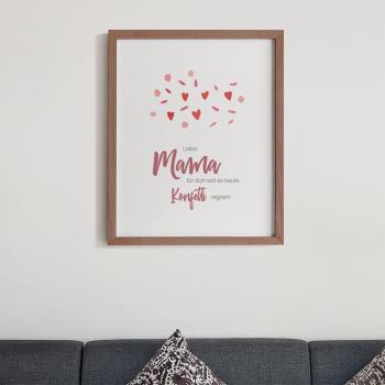 Spruchposter "Konfetti" | Geschenkidee | Personalisiert | Muttertag | Wanddeko