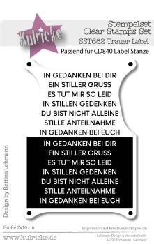 Kulricke Stempelset "Trauer Label" Clear Stamp