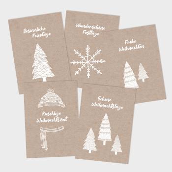 Weihnachtskarten-Bundle DIN A6 "Winter White" | Grußkarten-Set | Postkarten