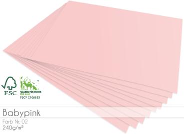 Cardstock "Premium" - Bastelpapier 240g/m² DIN A4 in babypink