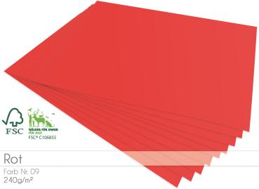 Cardstock "Premium" - Bastelpapier 240g/m² DIN A4 in rot