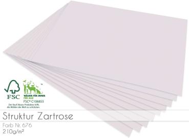 Scrapbooking-/ Bastelpapier 210g/m² DIN A3 in struktur zartrose