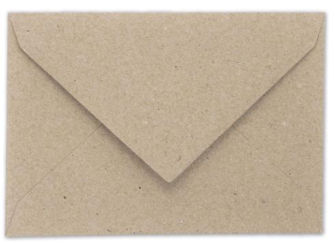 Briefumschläge - Briefhüllen in kraft grau, DIN B6 100g/m² oF, Nassklebung