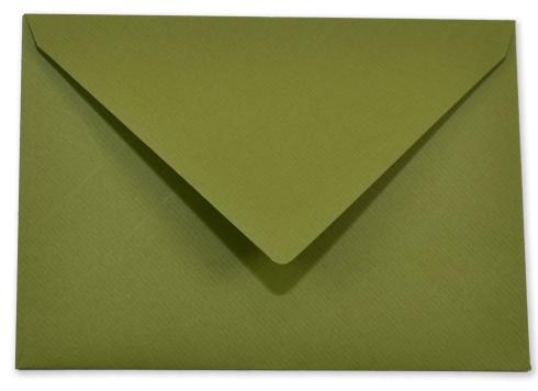 Briefumschläge - Briefhüllen in struktur olivgrün, DIN B6 90g/m² oF, Nassklebung
