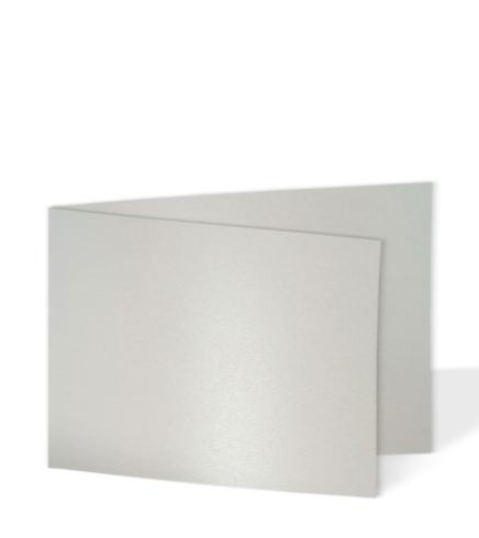 Doppelkarte - Faltkarte 300g/m² DIN B6 quer in metallic-champagner