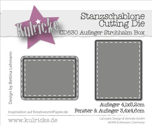 Kulricke Stanzschablone "Aufleger Strohhalm Box mit Fenster" Craft Die