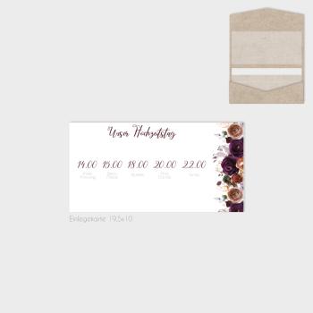 Einlegekarte "Boho Violett-Flower" 19,5x10