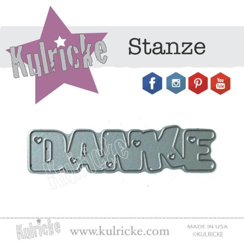 Kulricke Stanzschablone "Danke mit Herz" Craft Die | Wortstanze | Stanze