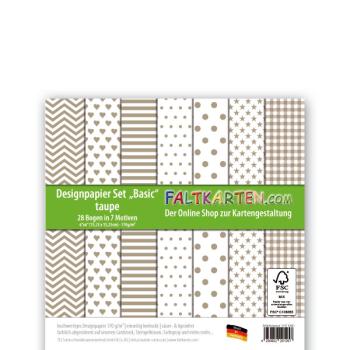 Designpapier 6"x6" 170gr "Basic Set" in taupe