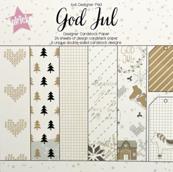 Designpapier "God Jul" 6x6" 24 Bogen beidseitig