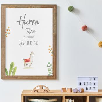 Schulkind-Poster "Lama" | Einschulung | Meilensteintafel | Geschenk 1. Geburtstag | | Personalisiertes Geschenk