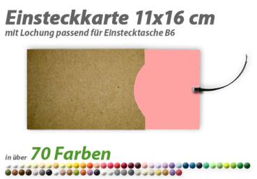 Einsteckkarte 11x16cm mit Lochung für Einstecktasche B6