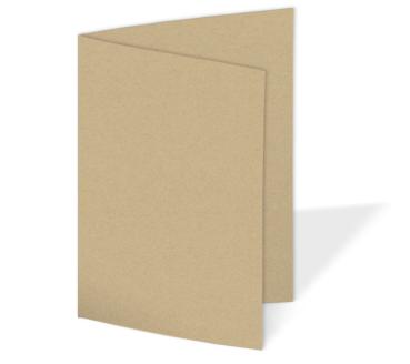 Doppelkarte - Faltkarte 220g/m² DIN B6 in kraft sand