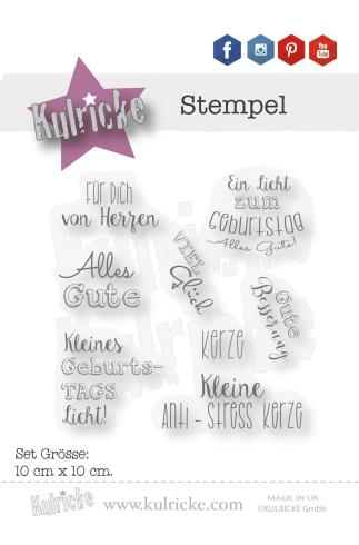 Kulricke Stempelset "Geburtstag Kerze" Clear Stamp Motiv-Stempel