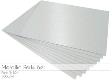 Scrapbooking-/ Bastelpapier 300g/m² DIN A3 in metallic-persilber