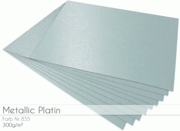 Scrapbooking-/ Bastelpapier 300g/m² DIN A3 in metallic-platin