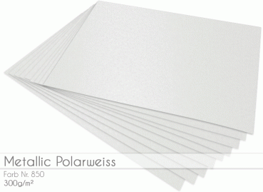 Scrapbooking-/ Bastelpapier 300g/m² DIN A3 in metallic-polarweiss