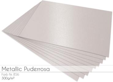 Scrapbooking-/ Bastelpapier 300g/m² DIN A3 in metallic-puderrosa