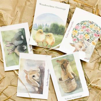 Ostergrußkarten-Bundle DIN A6 "Ostern Aquarell" | Grußkarten-Set | Postkarten | Ostergrüße