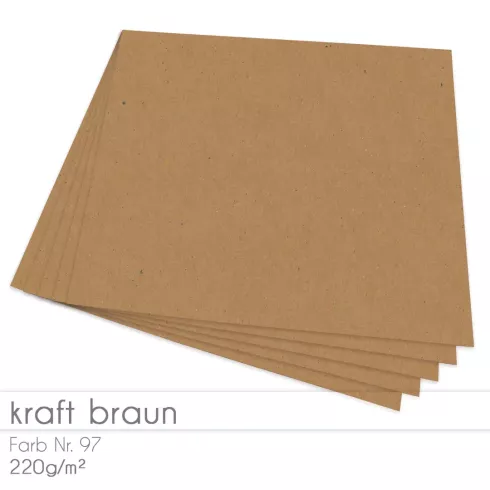 Cardstock "Recycling" 12"x12" 220g/m² (30,5 x 30,5cm) in kraft braun