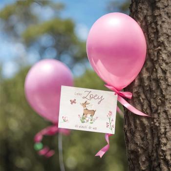 Luftballonkarten "Reh" | Ballonkarte | Taufe | Geburtstag | Hochzeit | Geschenkidee