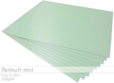 Cardstock "Metallic" - Bastelpapier 250g/m² DIN A4 in perlmutt mint