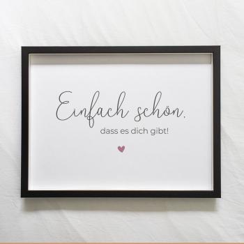 Spruchposter "Einfach schön" quer | Geschenkidee | Personalisiert | Muttertag | Wanddeko