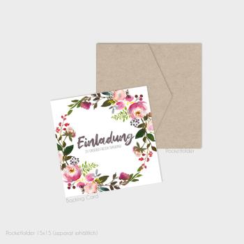 Backing-Card "Pink Bunch" Quadrat 14x14