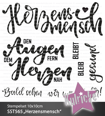 Kulricke Stempel "Herzensmensch" Clear Stamp Motiv-Stempel