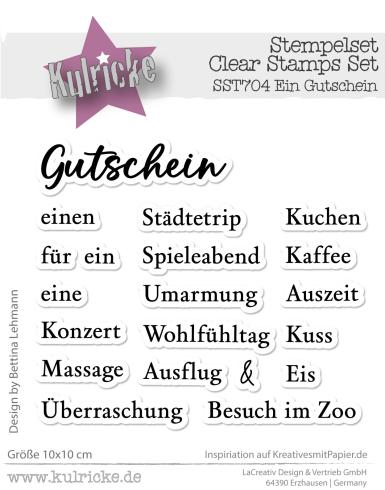 Kulricke Stempel "Ein Gutschein" Clear Stamp