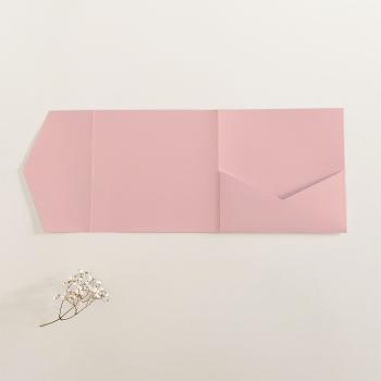 Pocketfold-Karte Quadrat (15x15) Premium-Karton "Babypink" Exklusiv Line