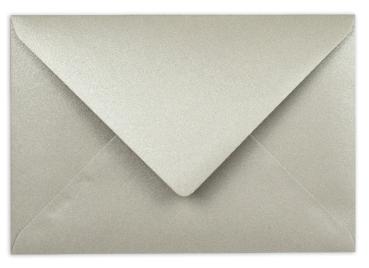 Briefumschläge - Briefhüllen in metallic-persilber, DIN A5 125g/m² oF, Nassklebung