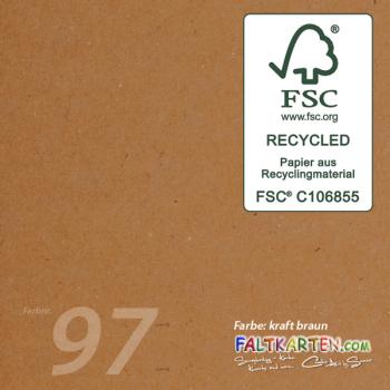 Cardstock "Recycling" 12"x12" 220g/m² (30,5 x 30,5cm) in kraft braun