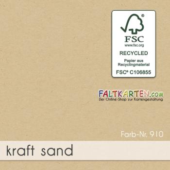 Trippelkarte - Leporello 220g/m² DIN B6 3-Fach in kraft sand