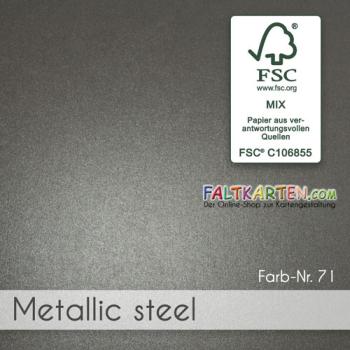 Cardstock "Metallic" 12"x12" 250g/m² (30,5 x 30,5cm) in metallic steel