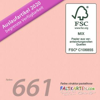 Trippelkarte - Leporello 220g/m² DIN A6 3-Fach in struktur pastellrose