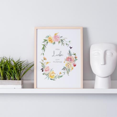 Spruchposter "Hello Spring" | Geschenkidee | Personalisiert | Muttertag | Wanddeko