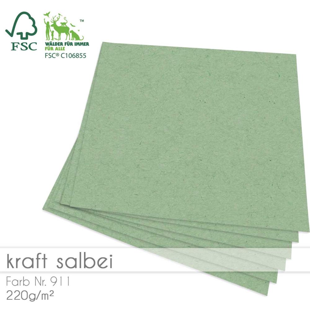 Cardstock "Recycling" 12"x12" 220g/m² (30,5 x 30,5cm) in kraft salbei