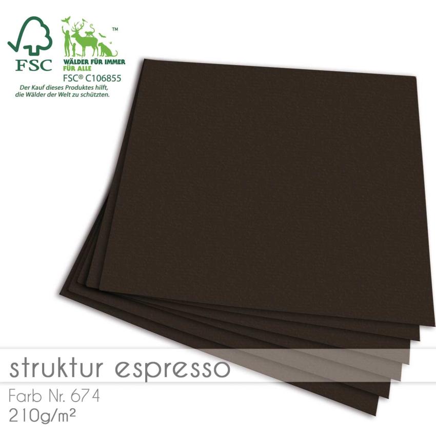 Cardstock "Struktur" 12"x12" 210g/m² (30,5 x 30,5cm) in struktur espresso