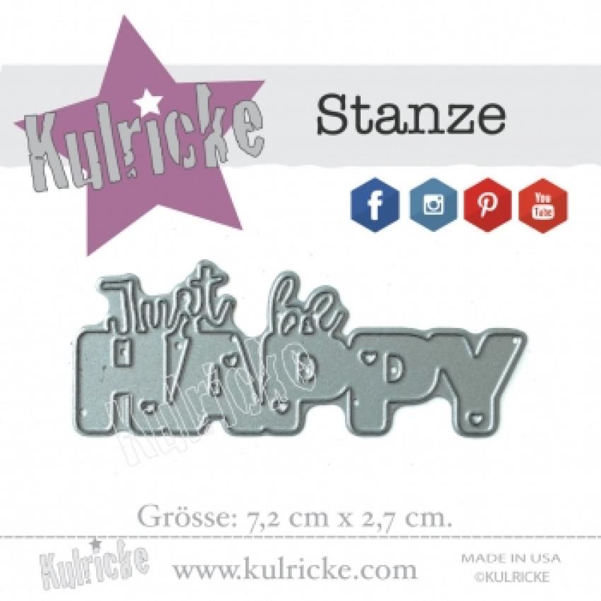 Kulricke Stanzschablone "Just be HAPPY" Craft Die | Wortstanze | Stanze