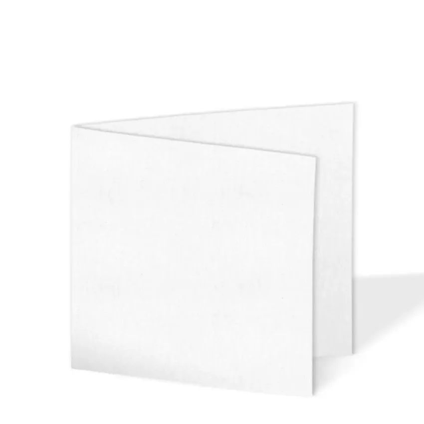 Doppelkarte - Faltkarte 15x15cm 240g/m² in leinen (weiss)