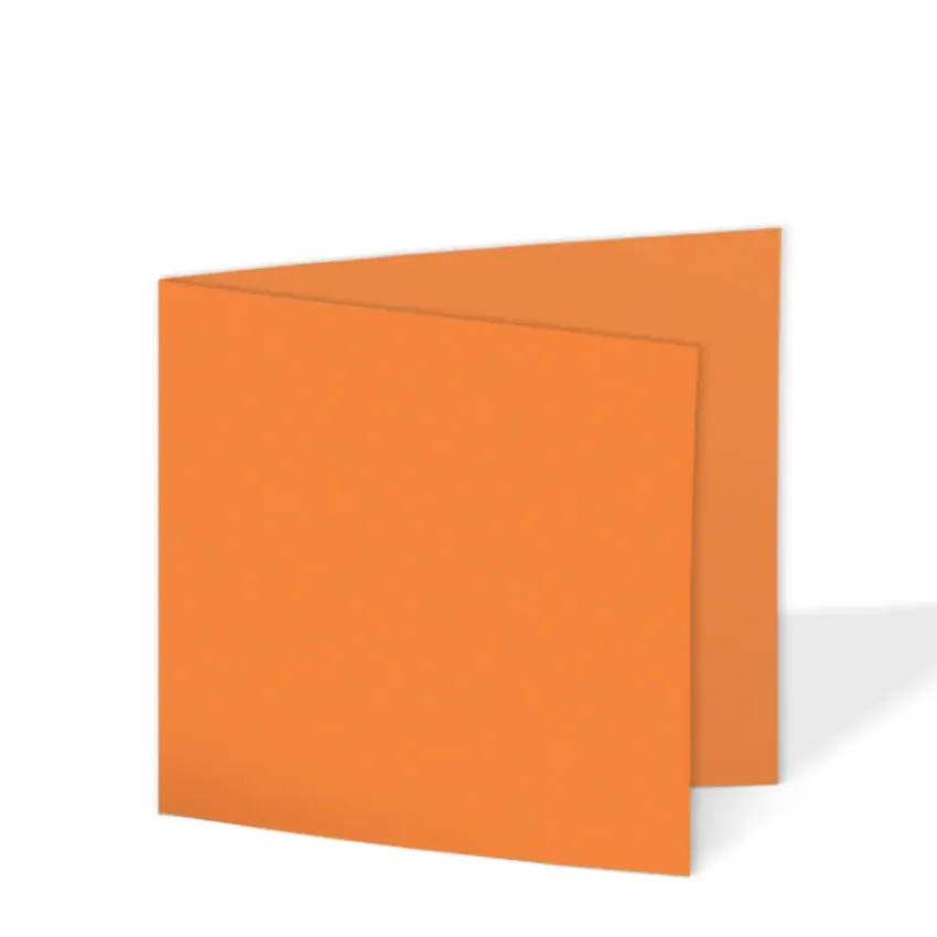 Doppelkarte - Faltkarte 10x10cm, 240g/m² in orange