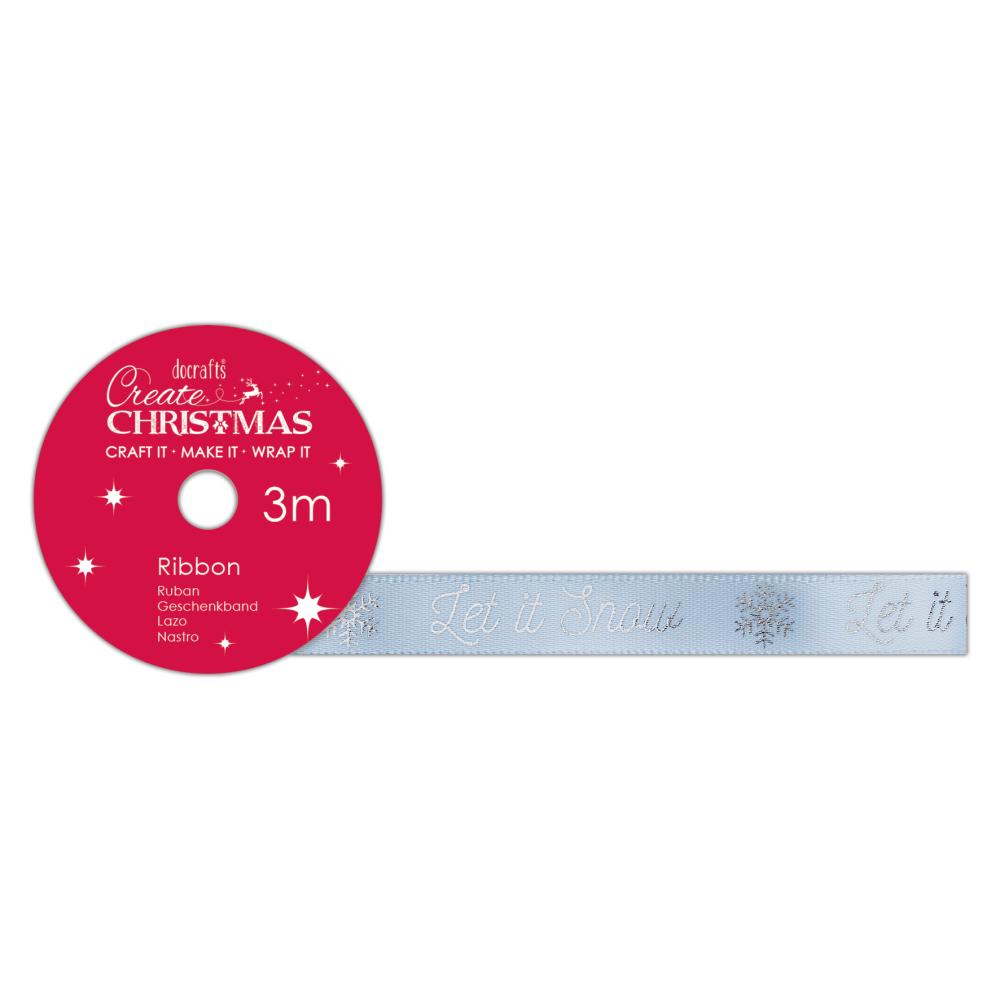 Create Christmas Weihnachten Satin-Motivband "Let It Snow" 3m