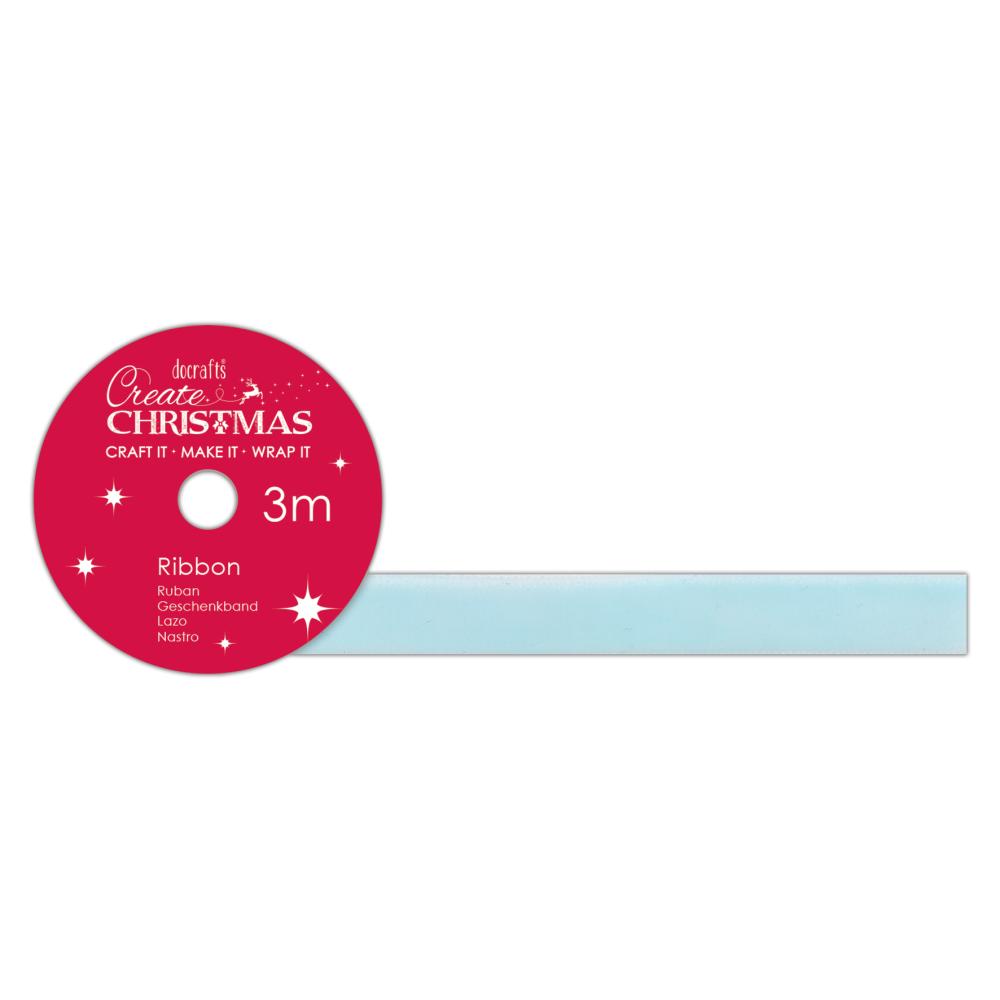 Create Christmas Satinband "Hellblau" 3m