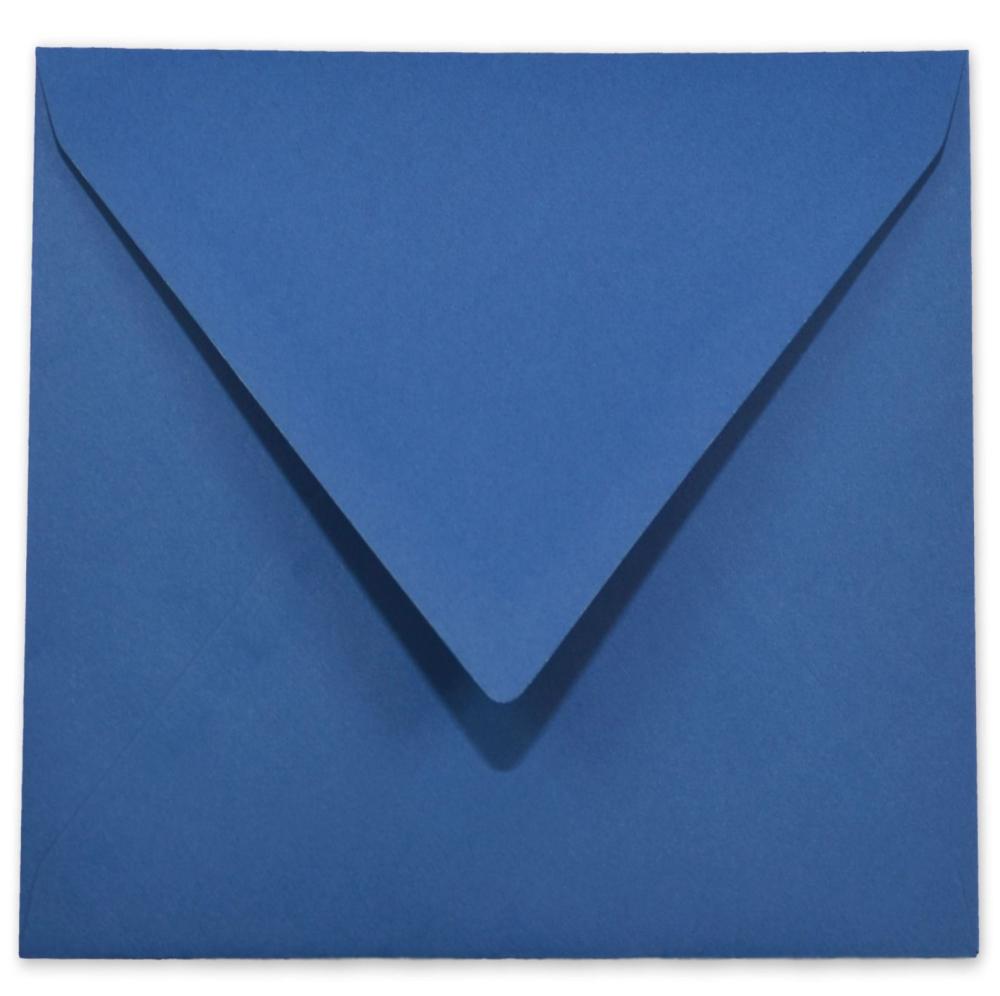 Briefumschlag 11x11cm in blau 120g ohne Fenster, Nassklebung
