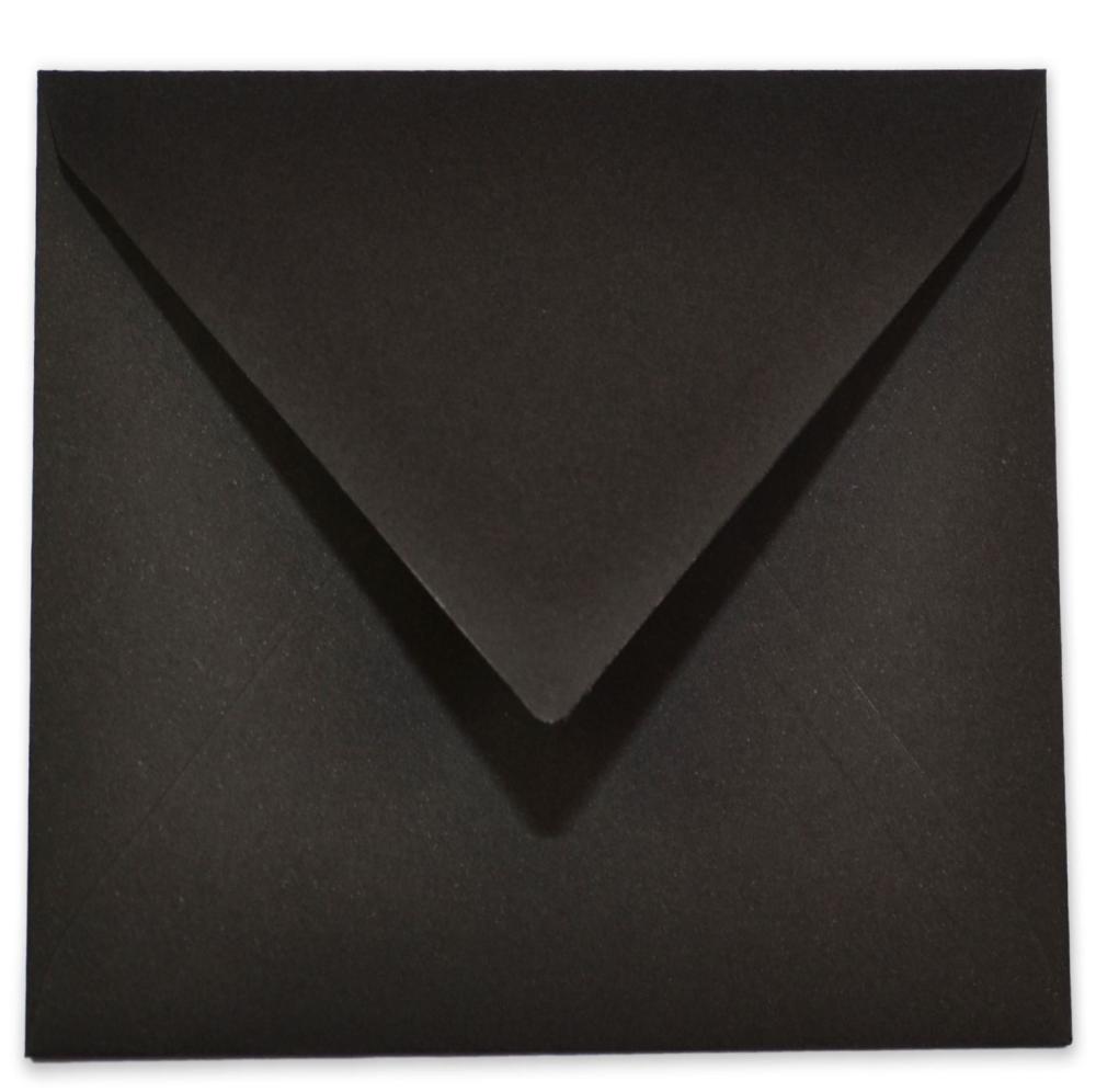 Briefumschlag 11x11cm in schwarz 120g ohne Fenster, Nassklebung