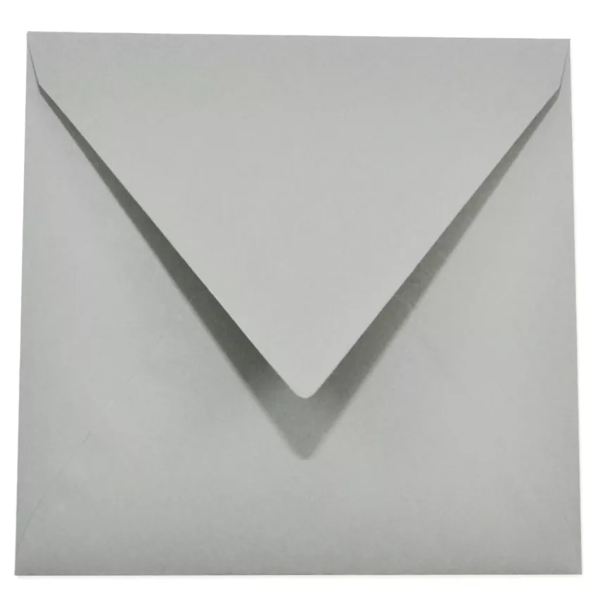 Briefumschlag 16x16cm in seidengrau, 120g, ohne Fenster, Nassklebung